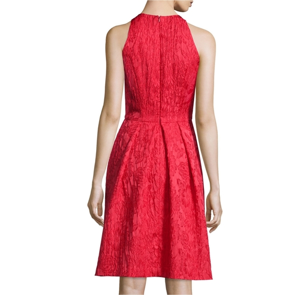 CARMEN MARC VALVO red floral holiday evening dress - Picture 2 of 8